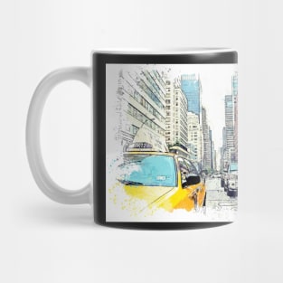 Yellow Taxi Cabs, New York Mug